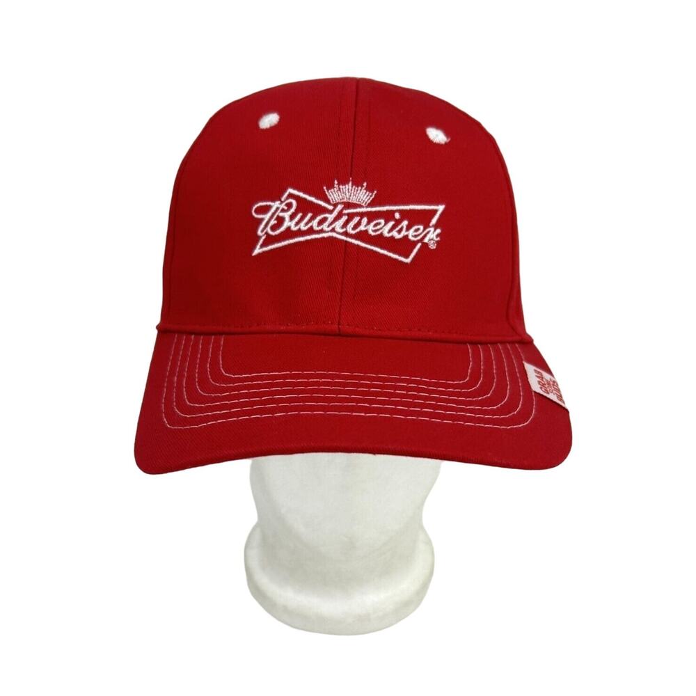 Budweiser Grab Some Buds Red Logo Adjustable Hook and Loop Trucker Hat Cap